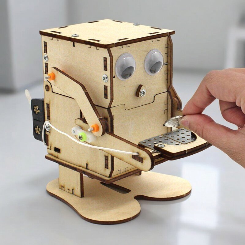 Wooden Assemble DIY Robot Eati - Stem Robotics Kit recension och pris